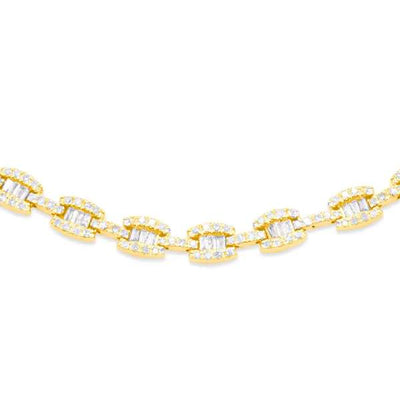 BaguetteDiamond Necklace (8.50CT) in 10K Gold - 5mm (22 inches)
