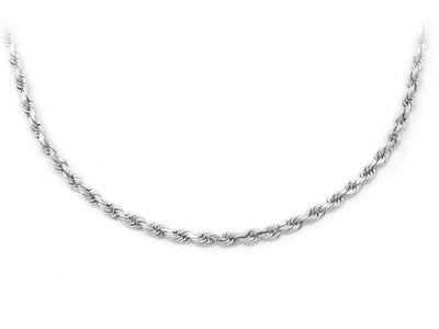 2.5mm 10K Solid Gold Rope Chain (White or Yellow) - from 22 to 20 Inches