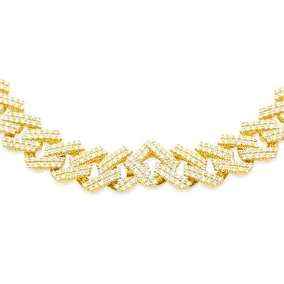 Diamond Miami Cuban Link Chain (19.50CT) in 10K Yellow Gold - 10mm (22 inches)