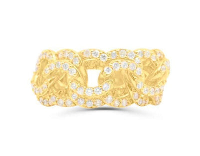 Half Eternity Cuban Round Cut Diamond Cluster Men's Band Ring (1.75CT) in 10K Gold - Size 7 to 12
