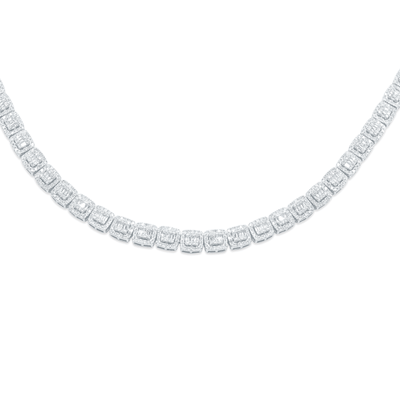 Baguette Diamond Link Necklace (9.25CT) in 10K Gold - 6mm (20 Inches)