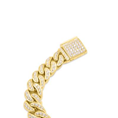 Diamond Cuban Link Bracelet (3.50CTW) in 10K Yellow Gold - 8.5mm