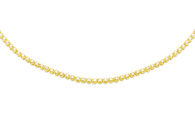 Round Ball Diamond Tennis Chain For Mens (6.50CT) in 10K Gold - 5mm (20 inches)