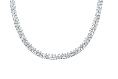 Double Diamond Tennis Necklace (1.60CT) in 925 Sterling Silver Gold - 6.5mm (22 inches)