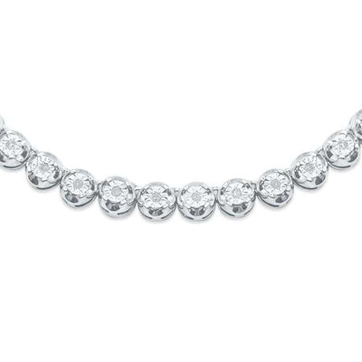 Stylish Round Shape Diamond Necklace (2.70CTW) in 925 Sterling Silver Gold - 6.5mm (22 inches)