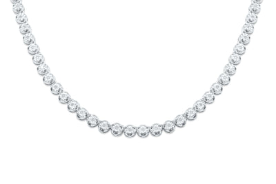 Stylish Round Shape Diamond Necklace (2.70CTW) in 925 Sterling Silver Gold - 6.5mm (22 inches)