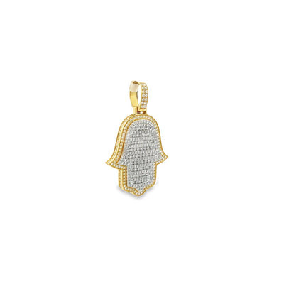 Hamsa Hand Diamond Pendant (4.35CT) in 10K Gold