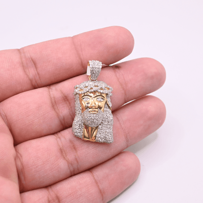 Jesus Face Bling Diamond Pendant (2.00CT) in 10K Gold