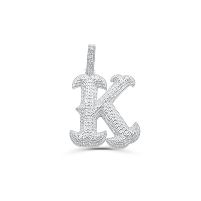 Letter K Initial Diamond Pendant (2.00CT) in 10K Gold