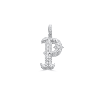 Letter P Initial Diamond Pendant (2.00CT) in 10K Gold