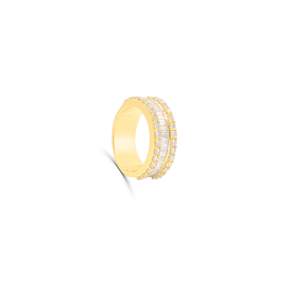 Half Eternity Baguette Diamond Cluster Men's Band Ring (2.30CT) in 10K Gold - Size 7 to 12