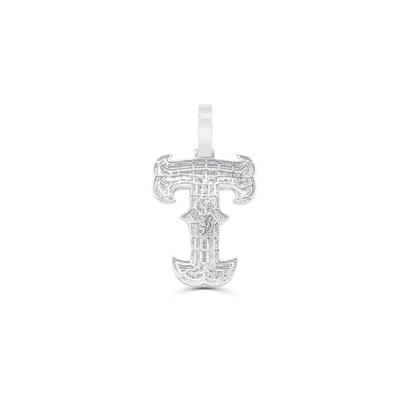 Letter T Initial Diamond Pendant (2.00CT) in 10K Gold