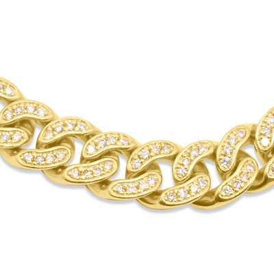 Diamond Cuban Link Bracelet (3.50CTW) in 10K Yellow Gold - 8.5mm