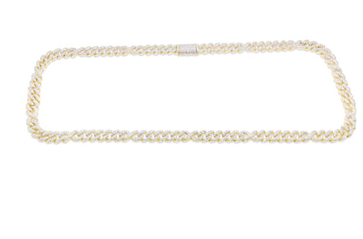 Iced Out Infinity Diamond Cuban Link Chain (14.50CT) in 10K Gold - 8mm (22 Inches)