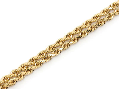 2.5mm 10K Solid Gold Rope Chain (White or Yellow) - from 22 to 20 Inches