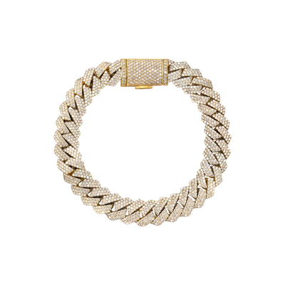 Iced Out Cuban Prong Diamond Bracelet (7CT) in 10K Gold (Yellow or White) - 10mm
