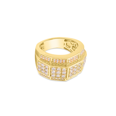 Half Eternity Round Cut Diamond Cluster Men's Band Ring (2.50CT) in 14K Gold - Size 7 to 12