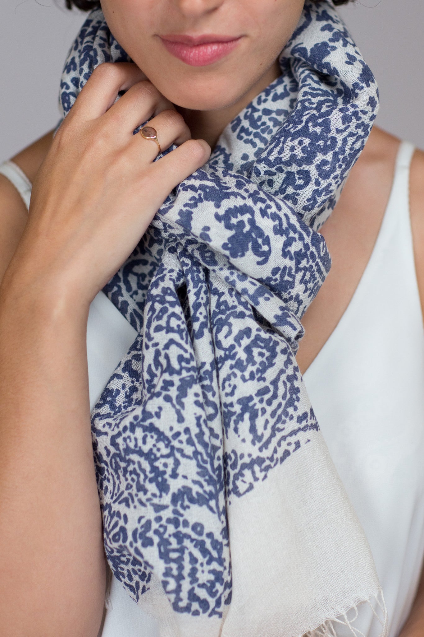 Cashmere Silk St. Gallen Map Print Scarf