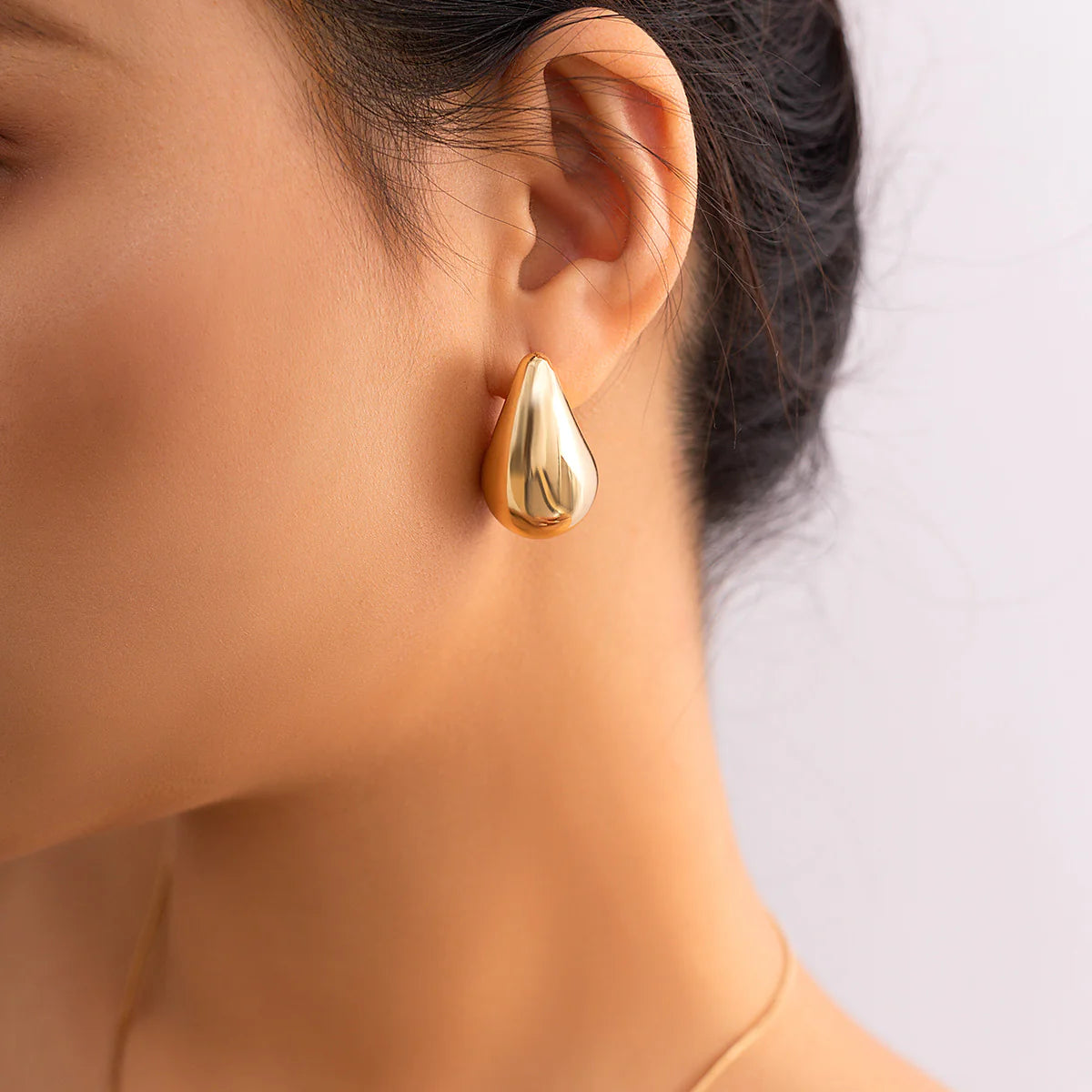 Boucles d'oreilles Acier doré-YOPHIY CURVES