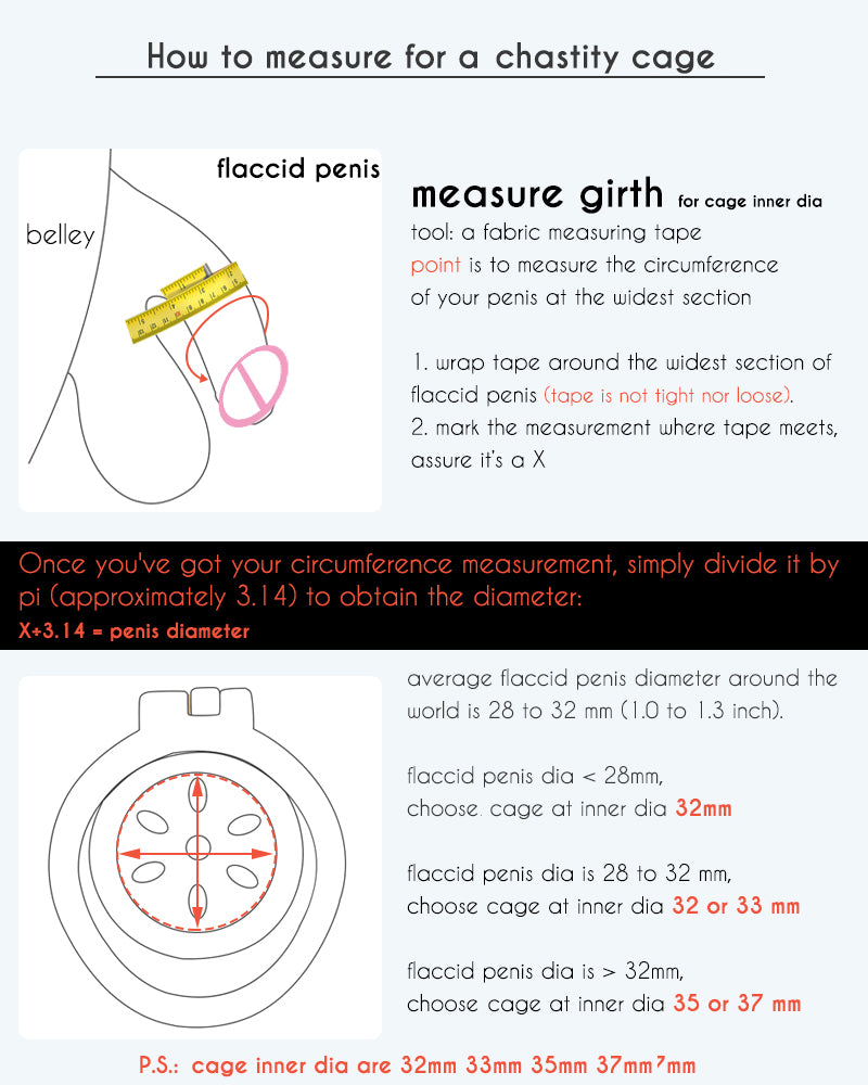 how to measure for a chastity cage