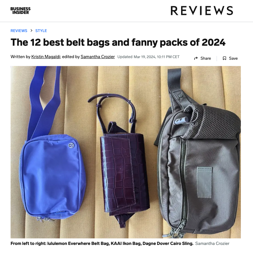 KAAI belt bag review business insider