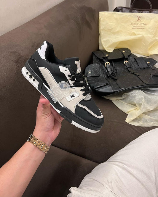 LV Trainer Sneaker in Black (On-Foot) 