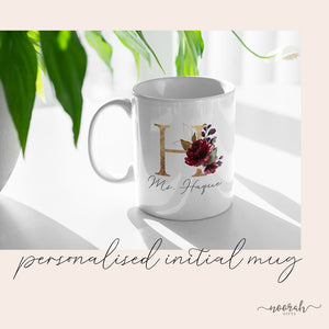 Rose Initial Mug