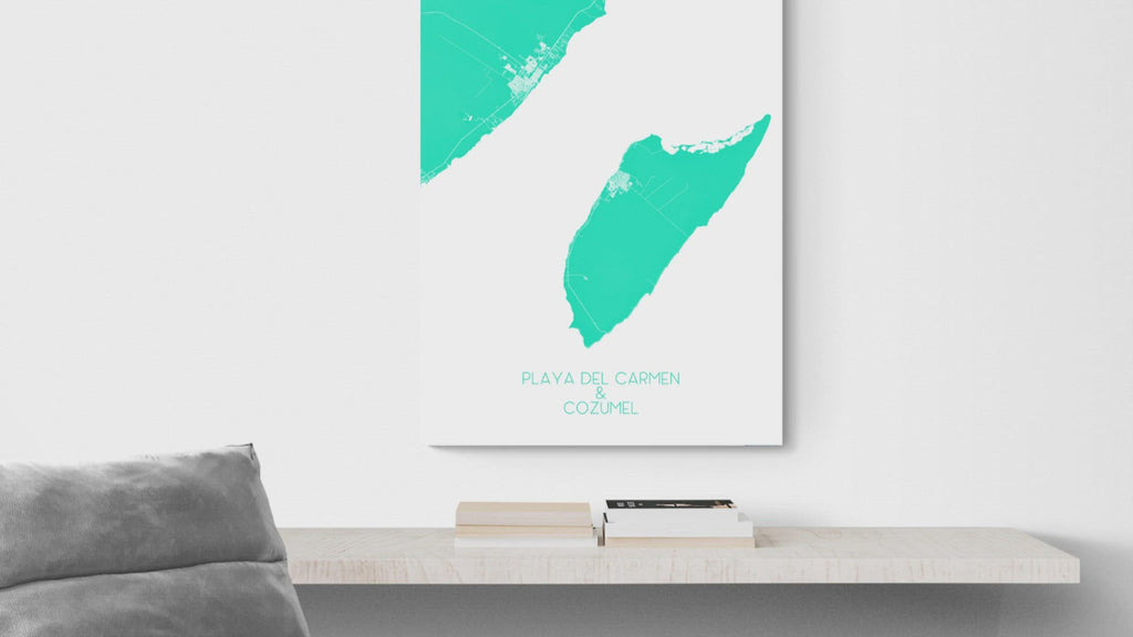 Playa Del Carmen Map Print - Map of Playa del Carmen Mexico, Cozumel I —  Maps As Art