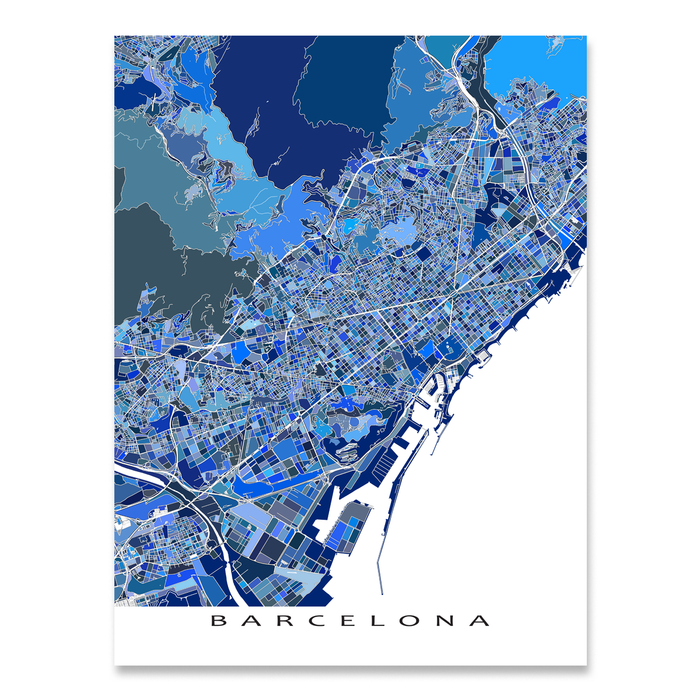 Barcelona Map Print Spain Maps As Art