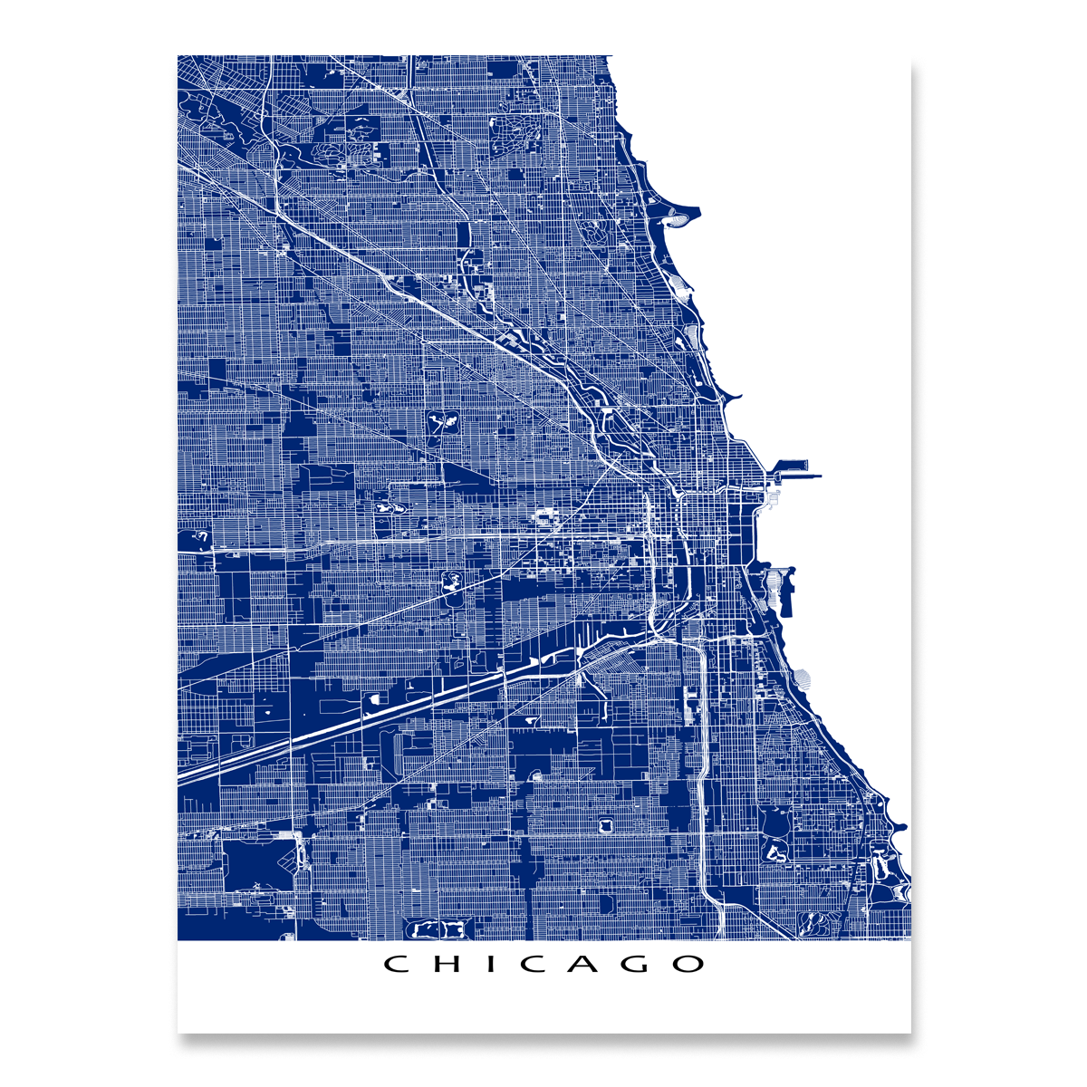 Chicago Map Print, Illinois, USA, Colors — Maps As Art