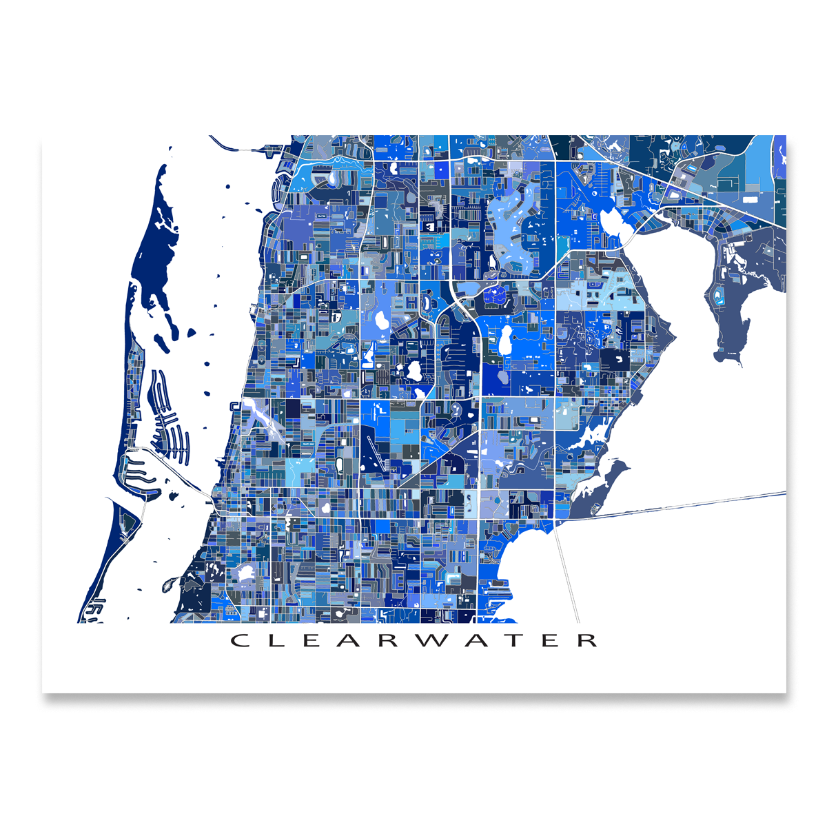 Clearwater Map Print Florida USA Maps As Art   Clearwater Map Print Florida MapsAsArt 9 1200x1200 