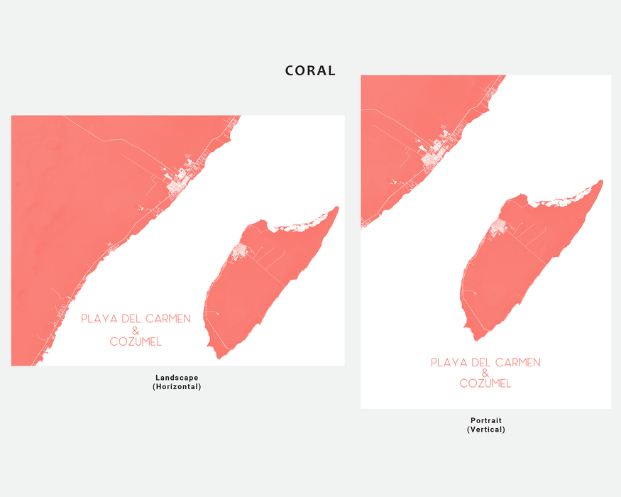 Playa Del Carmen Map Print - Map of Playa del Carmen Mexico, Cozumel I —  Maps As Art