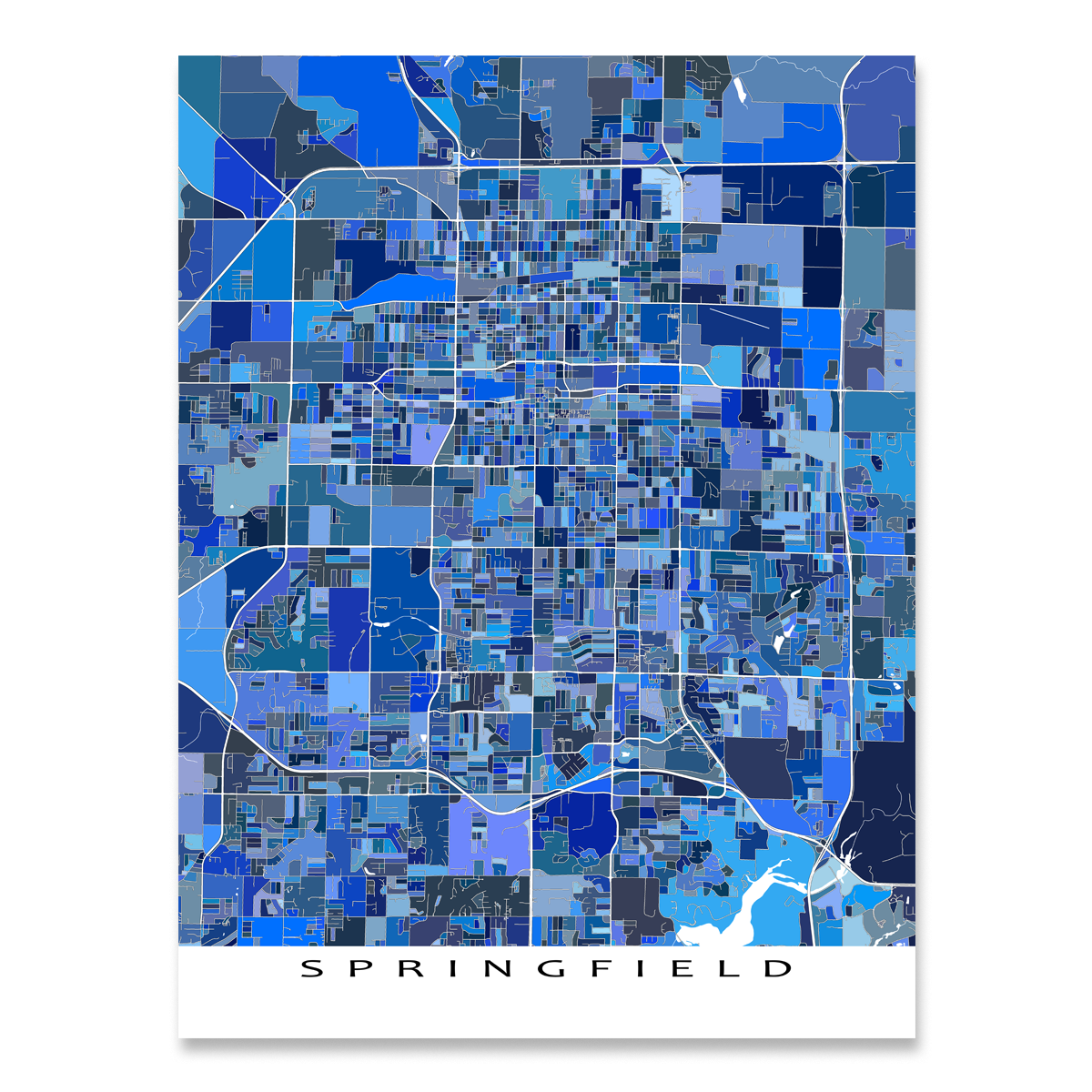 Springfield Map Print Missouri Usa — Maps As Art