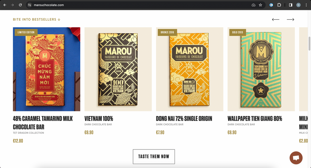 Marou Chocolate web design