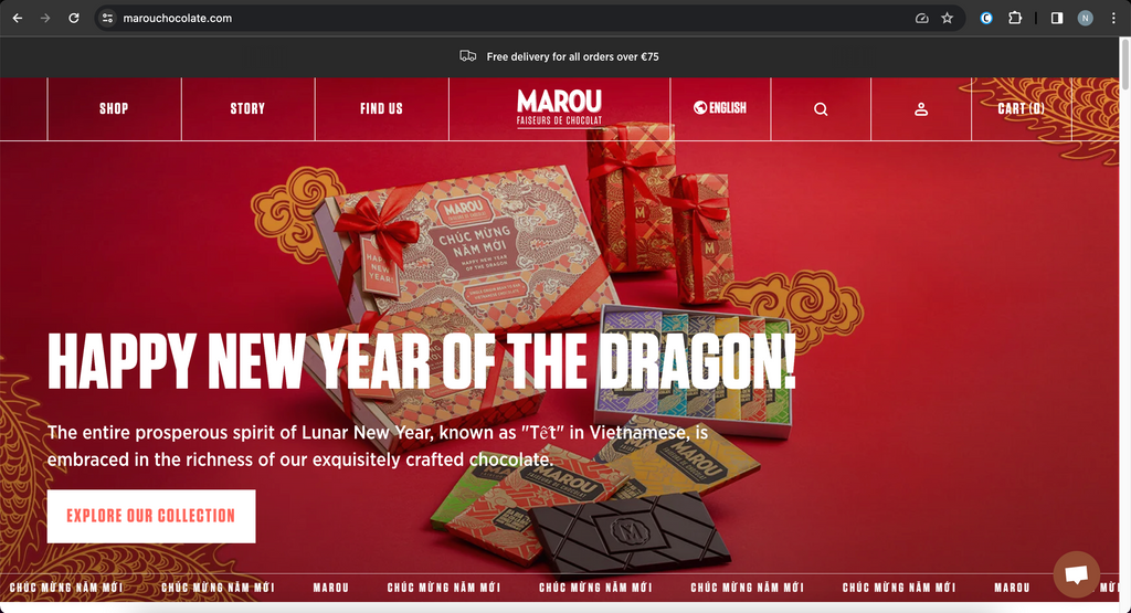 Marou Chocolate web design