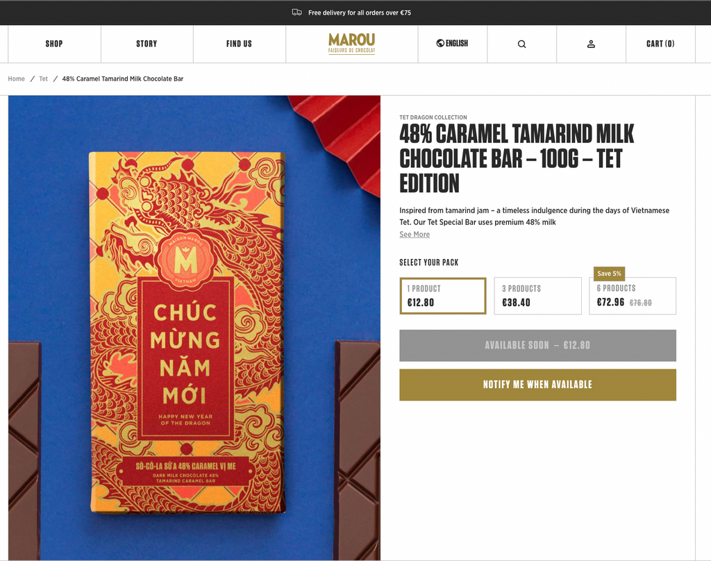 Marou Chocolate web design