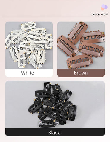 3PCs Metal Snap Clips for Hair Extensions DIY Clips