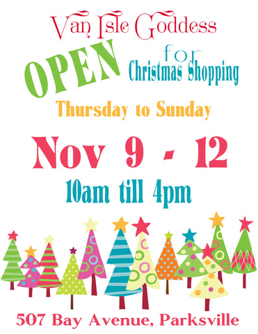 Van Isle Goddess Open House for Christmas Shopping!