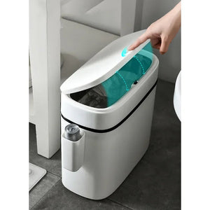 12L Bathroom Waste Bins Press-Type Trash Can Household Waterproof - MD DC PRINT - Small Bathroom Trash Can With Lid