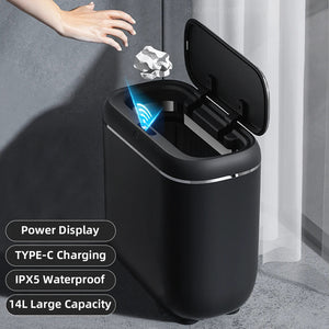 14L Bathroom Automatic Sensor Trash Can Narrow Smart Trash Can - MD DC PRINT - Sensor Trash Can