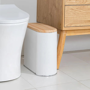 Bathroom Trash Can with Lid, 10L Small Garbage Can Dog Proof,Modern - MD DC PRINT - Garbage Can Mat