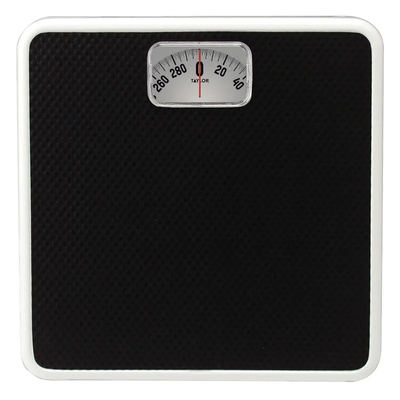 300 lb Analog Dial Bathroom Scale with Dial Display Black