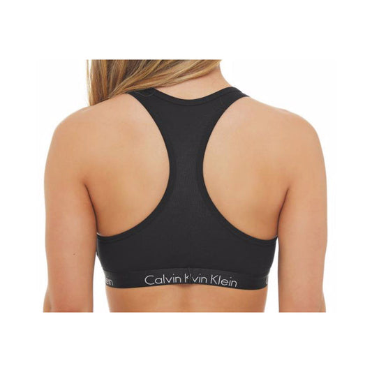 Calvin Klein Women's Motive Cotton Lightly Lined Bralette, Black, X-Small  at  Women's Clothing store