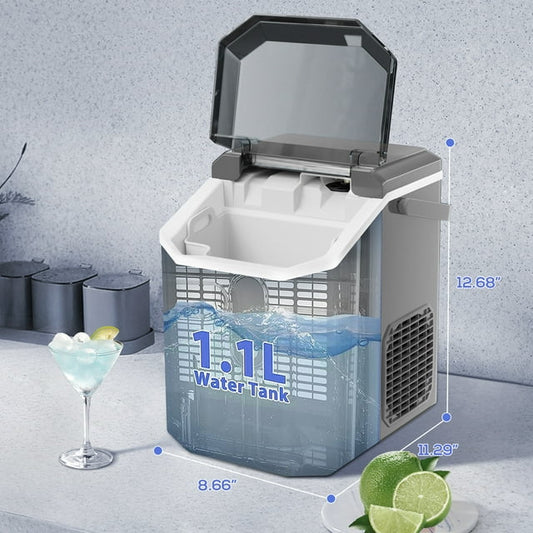 Auseo Nugget Ice Maker Countertop with Soft Chewable Pellet Ice