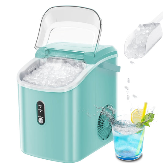 Auseo Nugget Ice Maker Countertop with Soft Chewable Pellet Ice, 34lbs