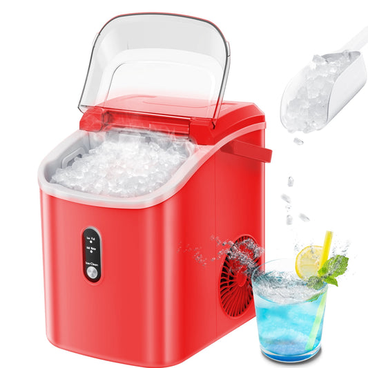 Auseo Nugget Ice Maker Countertop, 33lbs/24H, Self-Cleaning