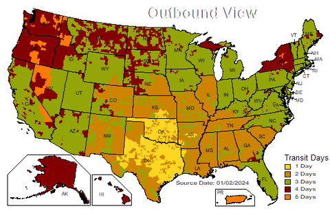 UPS Shipping Map