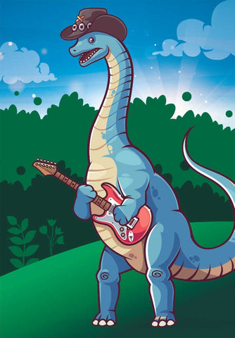 Brachiosaurus playing the guitar