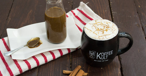Make your own Gingerbread Latte at home. This healthier version is dairy free, vegan, paleo and so easy. | www.koffeekult.com