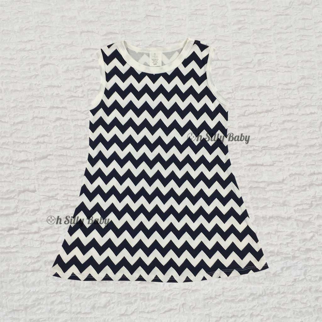 blue and white chevron dress